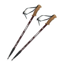 HUMONT 3節登山杖 MSL-10 2入, 紅色, 1套