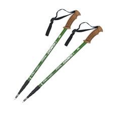 HUMONT 3節登山杖 MSL-10 2入, 綠色, 1套