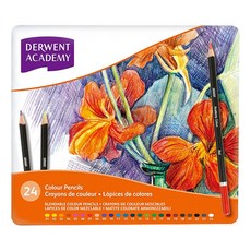 10X10 油性彩鉛筆鐵盒, 24 種顏色