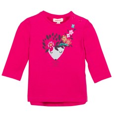 까띠미니 여아용 플로럴 패턴 핑크 스트레치 티셔츠