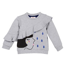 까띠미니 여아용 앞뒤 연결 프릴 장식 저지 스웨터