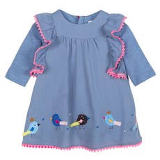 까띠미니 여아용 러플 새모양 패치 원피스