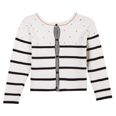 까띠미니 여아용 스트라이프 튤립 디자인 양면 가디건