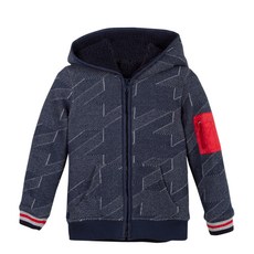 까띠미니 아동용 자카드 플리스 패딩 지퍼 스웨터