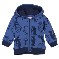 까띠미니 아동용 펭귄 프린트 플리스 집업 스웨터