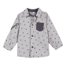 3Pommes 남아용 락 스토리 베이비 셔츠 차콜