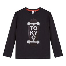 3Pommes 남아용 도쿄 그래픽 스팽글 키즈 티셔츠