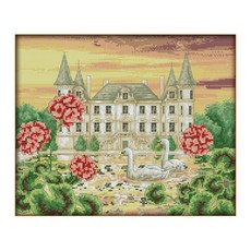 zkf 十字繡套組天鵝城堡內部, 1套, 混色