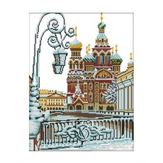 zkf 室內十字繡套組雪北城堡, 1套, 混色