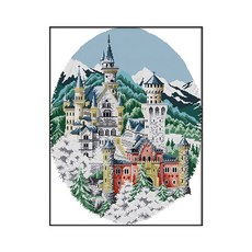 zkf十字繡套組冬季城堡ZKF2911, 1套, 混色