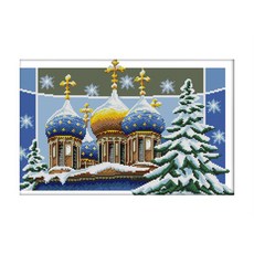 zkf室內用十字繡組 聖誕城堡, 1套, 混色