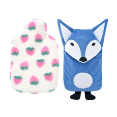 HUGO FROSCH 草莓圖案冷熱水袋 1.8L+狐狸造型款 0.8L, 1套