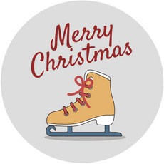 스티키데코 크리스마스 스티커 스케이트 메리 크리스마스, 그레이, 24개입