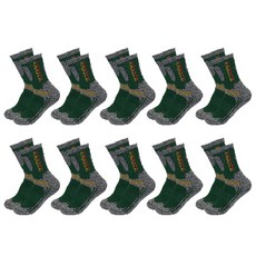 티에스 여성용 등산 양말 중목 10족, 그린