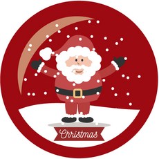 Sticky Deco 聖誕貼紙 聖誕老人雪球, 紅色, 24入