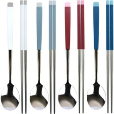 보네르 컬러믹스 4인 수저세트, 화이트 + 그레이 + 버건디 + 블루, 수저(화이트 + 그레이 + 버건디 + 블루), 1세트