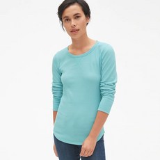 갭 여성용 긴팔 더말 크루넥 티셔츠