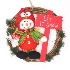 DM I love home聖誕娃娃裝飾花環雪人標示牌, 混色