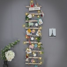 MORIANN 9層木條掛飾+燈串 50燈, 混色