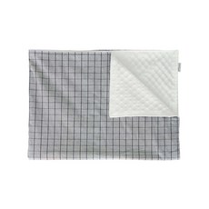 DK HOME 超細纖維棉質嬰兒毯, 線條格子(灰色)