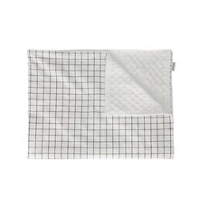DK HOME 超細纖維棉質嬰兒毯, 線條格子白色