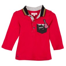 까띠미니 롹 패턴 레드 저지 폴로셔츠