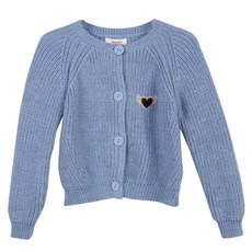 까띠미니 여아용 리본 디테일 글래시어 블루 스파클링 니트 재킷