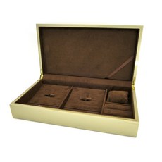 BAMISHOP 高級高光澤 2入 禮品珠寶盒, 金色, 2個