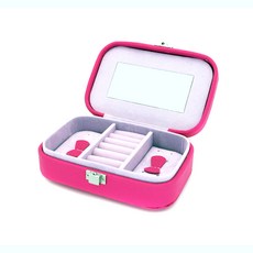 바미샵 컬러 휴대용 보석함 인조가죽, 진핑크