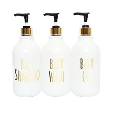 생활만 럭셔리 디스펜서 3종세트 520ml 베이비샴푸 + 베이비워시 + 베이비오일, 1세트