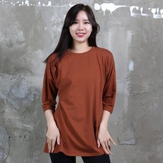 리나라인 여성용 박시 칠부 롱 요가복 티셔츠 LS12