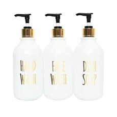 생활만 럭셔리 디스펜서 3종세트 520ml 핸드워시 + 페이스워시 + 디쉬솝, 1세트
