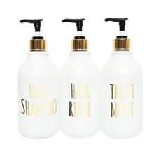 생활만 럭셔리 디스펜서 3종세트 520ml 헤어샴푸 + 헤어린스 + 트리트먼트, 1세트
