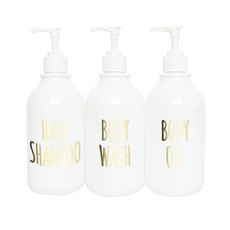 생활만 럭셔리 디스펜서 3종세트 520ml 헤어샴푸 + 바디워시 + 바디오일, 1세트