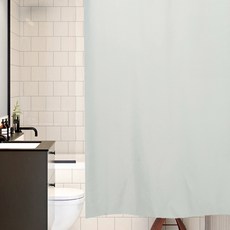 POGnAn 素色布藝浴簾, 灰色, 1個