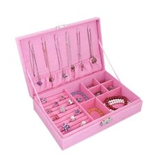 人造麂皮珠寶盒, 粉紅色, 1個