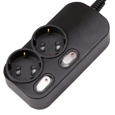 PLUSTAP BLACK PLUSTAP 獨立開關 2孔延長線 HT662, 4m, 1個, 黑色