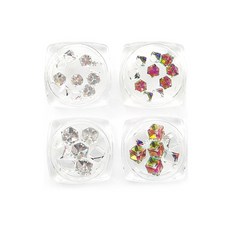 퍼니네일 글라스큐브스톤 4종세트, 혼합 색상, 1개