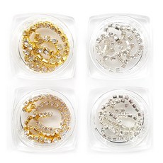 퍼니네일 스톤체인 4종세트, 골드 + 실버, 1개