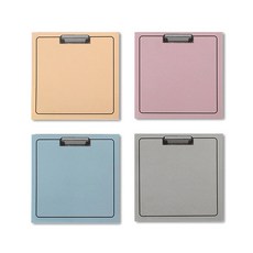 TOCTOC 便條紙寫字板混合套組, 黃色 + 粉紅色 + 藍色 + 灰色, 1套