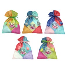 The Nuri Korea麻布4色花朵刺繡福袋鬱金香鈴鐺 中, 隨機發貨, 5件