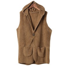 캐리루시 임부용 인조양털 후드조끼