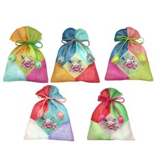 The Nuri Korea麻布4色花朵刺繡福袋鬱金香鈴鐺 大, 隨機發貨, 5件