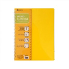 희망화일 PP 스프링 클리어화일 40p, 노랑, 1개