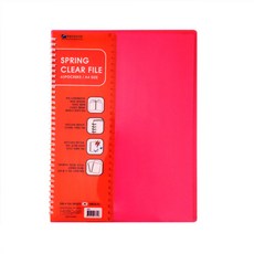 희망화일 PP 스프링 클리어화일 40p, 분홍, 1개