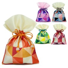 The Nuri Korea 傳統棋盤格紋綢緞福袋 大, 隨機出貨, 5入