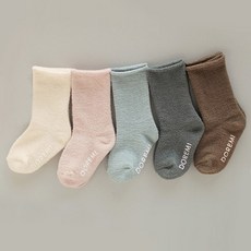 GGOMZI 孩童素色保暖襪 5雙