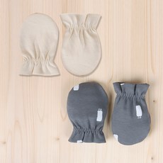 Organic Boom 方形圖案素色手套2件組