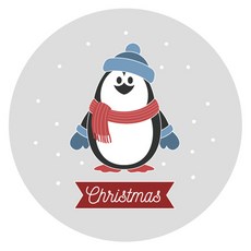 스티키데코 크리스마스 스티커 996 펭귄 화이트 크리스마스 대, 그레이, 15개입