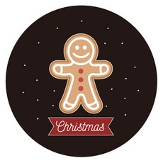 스티키데코 크리스마스 스티커 975 쿠키 화이트 크리스마스 대, 블랙, 15개입